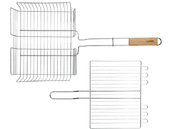 PRZENOŚNY CHROMOWANY RUSZT GRILLOWY 34X27.5X6.5CM LUND 99861 