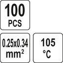 KOSZULKI TERMOKURCZLIWE PRZEZROCZYSTE Z CYNĄ NA PRZEWÓD 0,25-0,34MM2 KPL.100 SZT. YATO YT-81451