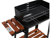 GRILL WĘGLOWY Z PÓŁKĄ BOCZNĄ CHROMOWANY RUSZT ROŻEN 48X26.5 LUND 99907 