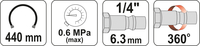 PISTOLET DO POMPOWANIA Z MANOMETREM OBROTOWE PRZYŁĄCZE PNEUMATYCZNE 8bar 440mm YATO YT-23701