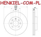 Tarcze hamulcowe wentylowane MIKODA 2703 + KLOCKI SAMKO 5SP682 - DAEWOO NUBIRA - OŚ PRZEDNIA