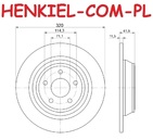 Tarcza hamulcowa pełna MIKODA 0787 GT malowana, nacinana, wiercona, kolor: czarny - FORD USA MUSTANG - OŚ TYLNA