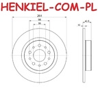 Tarcza hamulcowa pełna MIKODA 4303 GT malowana, nacinana, wiercona, kolor: czarny - FIAT 500L (351_, 352_) TIPO Sedan (356_) TIPO Hatchback (356_) TIPO Kombi (356_) - OŚ TYLNA