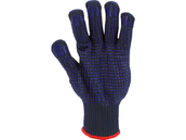 RĘKAWICE BAWEŁNIANO - POLIESTROWE, NAKRAPIANE, GRANATOWE, ''PSD'' YATO 74104