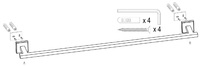 UCHWYT ŁAZIENKOWY ŚCIENNY NA RĘCZNIK QUAD CHROM 60cm FALA 69319