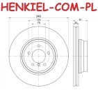 Tarcze hamulcowe wentylowane MIKODA 0458 + KLOCKI CERAMICZNE QUARO QP2153C - BMW 7 (E65,E66,E67) - OŚ PRZEDNIA