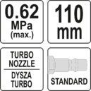 PISTOLET DO PRZEDMUCHIWANIA DŁUGI TURBODYSZA TURBO 45mm YATO YT-23723