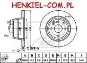 Tarcza hamulcowa MIKODA 1627 OPEL ASTRA F VECTRA A - OŚ TYLNA