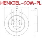 Tarcza hamulcowa pełna MIKODA 0846 - HONDA JAZZ III (GE_, GG_, GP_) - OŚ TYLNA