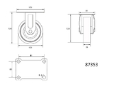 KÓŁKO STAŁE Z SZARĄ GUMĄ 100MM VOREL 87353