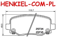 Tarcze hamulcowe pełne MIKODA 2551 + KLOCKI QUARO QP9284C cermiaczne - JEEP CHEROKEE (KL) CHRYSLER 200 Sedan - OŚ TYLNA