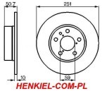 Tarcza hamulcowa BOSCH 0986478341  - tył PEŁNA