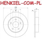 Tarcze hamulcowe pełne MIKODA 1530 GT malowane, nacinane, wiercone, kolor: czarny + KLOCKI SAMKO 5SP387 - NISSAN ALMERA TINO (V10) - OŚ TYLNA