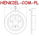 Tarcza hamulcowa pełna MIKODA 1850 - MINI MINI (F55) MINI (F56) MINI Kabriolet (F57) - OŚ TYLNA