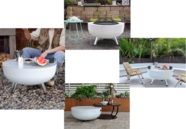 PALENISKO OGRODOWE STALOWE RUSZT GRILL STOLIK OGRODOWY - IMITACJA NATURALNEGO KAMIENIA 3w1 LUND 99718