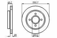 Tarcza hamulcowa wentylowana BREMBO 09.5708.10  - tył