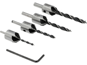 WIERTŁA DO DREWNA Z POGŁĘBIACZEM HSS 3-6mm NAWIERTAKI 5 el. STHOR 22720