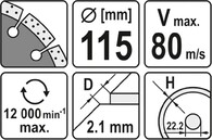 TARCZA DIAMENTOWA SEGMENTOWA DO CIĘCIA KAMIENIA CEGŁY GRANITU CERAMIKI BETONU 115mm 22,2mm YATO YT-6002