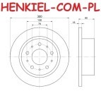 Tarcza hamulcowa pełna MIKODA 0559 - FIAT DUCATO CITROEN JUMPER PEUGEOT BOXER - OŚ TYLNA