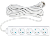 PRZEDŁUŻACZ ELEKTRYCZNY, BIAŁY, 5 GNIAZD Z UZIEMIENIEM, 5M VOREL 72510 