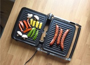 GRILL OPIEKACZ ELEKTRYCZNY ROZKŁADANY KONTAKTOWY KOMPAKTOWY PROGRAMATOR CZASU I TEMPERATURY PANEL LED 2000W LUND 67450