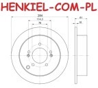 Tarcze hamulcowe pełne MIKODA 0926 + KLOCKI SAMKO 5SP1558 - HYUNDAI TUCSON (JM) (system ham. AKEBONO) - OŚ TYLNA