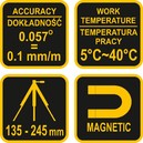 POZIOMNICA LASEROWA MINI Z PODŚWIETLANYMI LIBELLAMI I STATYWEM 170mm VOREL 17560 