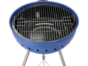 GRILL WĘGLOWY OKRĄGŁY 54CM NIEBIESKI CHROMOWANY RUSZT ROŻEN YATO YG-20302 