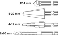 WIERTŁA UNIWERSALNE HEX KPL. 4 SZT. YATO YT-44705