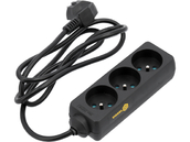 PRZEDŁUŻACZ ELEKTRYCZNY, CZARNY, 3 GNIAZDA Z UZIEMIENIEM, 1,5M VOREL 72615 
