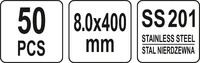 OPASKI ZACISKOWE METALOWE ZE STALI NIERDZEWNEJ 8 x 400 mm 50 szt. YATO YT-70584