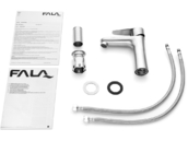 BATERIA UMYWALKOWA STOJĄCA KRAN STEELY 2 SREBRNA INOX FALA 75802