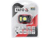 LATARKA LAMPKA CZOŁOWA AKUMULATOROWA Z REGULACJĄ I CZUJNIKIEM RUCHU 1000lm IP65 3,7V 1200mAh YATO YT-085942