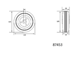 KÓŁKO ŁOŻYSKOWANE Z CZARNĄ GUMĄ 125MM VOREL 87453