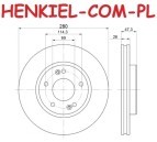 Tarcza hamulcowa wentylowana QUARO QD5029 z powłoką antykorozyjną - KIA MAGENTIS SPORTAGE HYUNDAI COUPE SONATA V TUCSON - OŚ PRZEDNIA