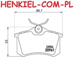 KLOCKI HAMULCOWE QUARO QP8078C ceramiczne - AUDI CITROEN FIAT FORD LANCIA PEUGEOT RENAULT SEAT SKODA VW - OŚ TYLNA