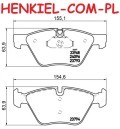 Klocki hamulcowe SAMKO 5SP1512 - BMW 1 (E81, E82, E87, E88) 3 (E90, E91, E92, E93) 5 (E60, E61, F10, F11) X1 (E84) Z4 (E89) - OŚ PRZEDNIA