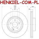 Tarcze hamulcowe wentylowane MIKODA 1490 + KLOCKI CERAMICZNE QUARO QP5191C - MERCEDES KLASA S (W221) - OŚ PRZEDNIA