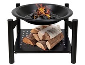PALENISKO OGRODOWE STALOWE Z DREWUTNIĄ OGNISKO GRILL 58X58X55cm LUND 99914
