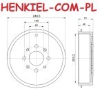 Bębny hamulcowe malowane, kolor: czarny MIKODA 8908 + SZCZĘKI BREMBO S23530 - FIAT PUNTO (199_) GRANDE PUNTO (199_) GRANDE PUNTO Van (199) PUNTO EVO (199_) PUNTO EVO Van (199_) OPEL ADAM (M13) CORSA D (S07) CORSA D Van (S07) - OŚ TYLNA