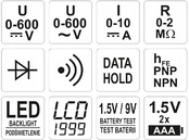 UNIWERSALNY WIELOFUNKCYJNY MIERNIK CYFROWY MULTIMETR BUZER YATO YT-73081