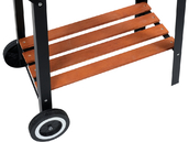 GRILL WĘGLOWY Z PÓŁKĄ BOCZNĄ CHROMOWANY RUSZT ROŻEN 48X26.5 LUND 99907 