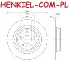 Tarcza hamulcowa pełna z powłoką antykorozyjną QUARO QD9889 - FORD MONDEO V MK5 - OŚ TYLNA
