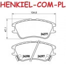 Tarcze hamulcowe wentylowane MIKODA 1151 + KLOCKI MIKODA 71151 - HYUNDAI ATOS (MX) - OŚ PRZEDNIA