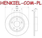 Tarcze hamulcowe pełne MIKODA 1343 + KLOCKI BREMBO P49049 - MAZDA 3 (BM, BN)  - OŚ TYLNA