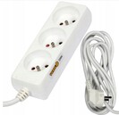 PRZEDŁUŻACZ ELEKTRYCZNY, BIAŁY, 3 GNIAZDA Z UZIEMIENIEM, 3M VOREL 72504