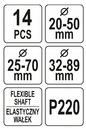 ZESTAW DO HONOWANIA CYLINDRÓW HONOWNICA KAMIENIE 20-89mm 14el. YATO YT-05800
