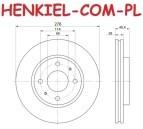 Taracza hamulcowa wentylowana MIKODA 0929 - MITSUBISHI GALANT VIII (EA_) GALANT VIII Kombi (EA_) LANCER CARGO Kombi Van (CS_W) LANCER VII (CS_A, CT_A) LANCER VII Kombi (CS_W, CT_W) - OŚ PRZEDNIA 