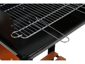 GRILL WĘGLOWY Z PÓŁKĄ BOCZNĄ CHROMOWANY RUSZT ROŻEN 48X26.5 LUND 99907 