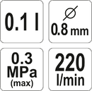 PISTOLET NATRYSKOWY MALARSKI LAKIERNICZY HVLP 100ml 0,1L 0,8mm YATO YT-2357